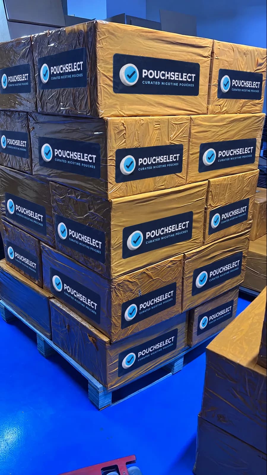 Shrink-wrapped pallet of cartons
