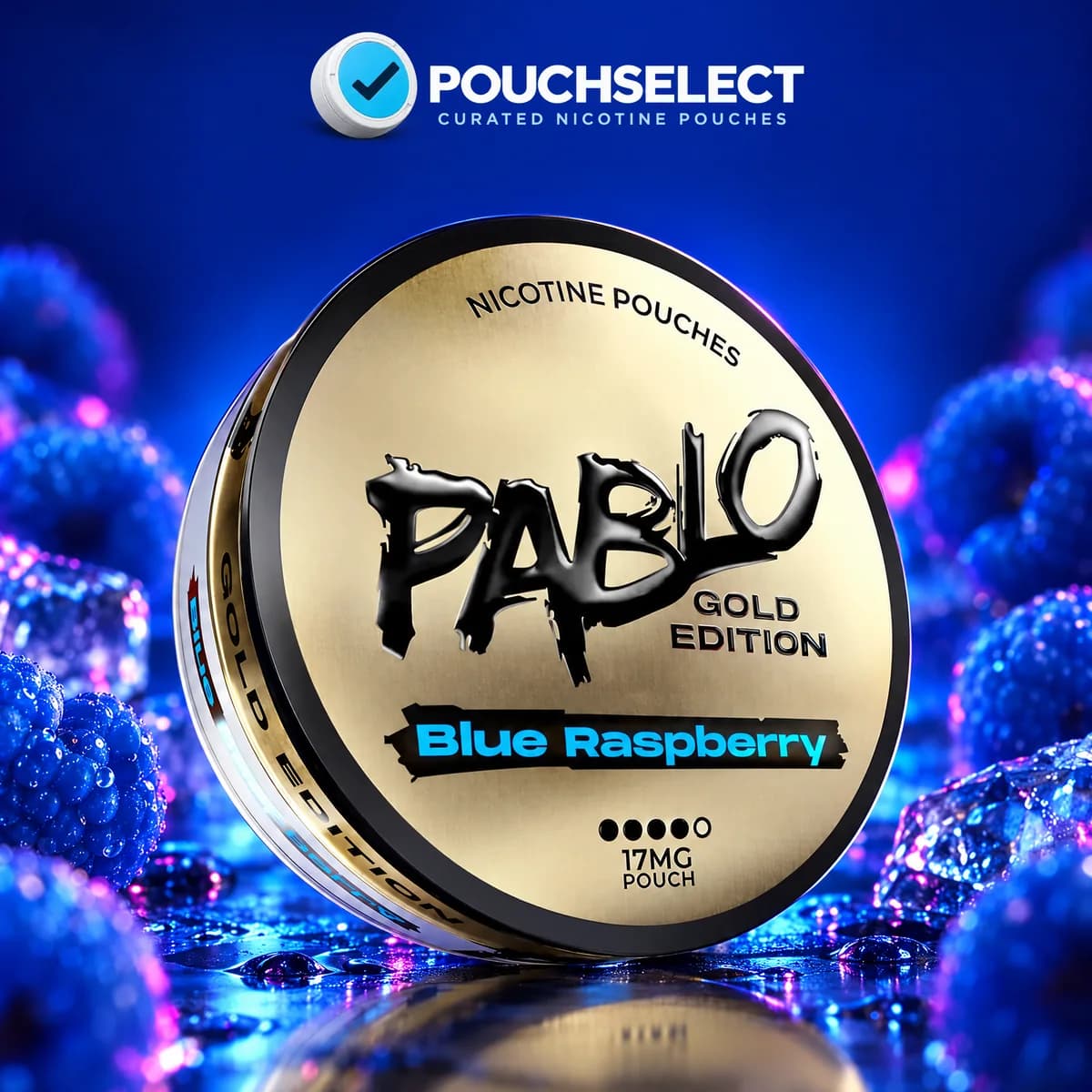 Pablo Blue Raspberry Gold Edition can