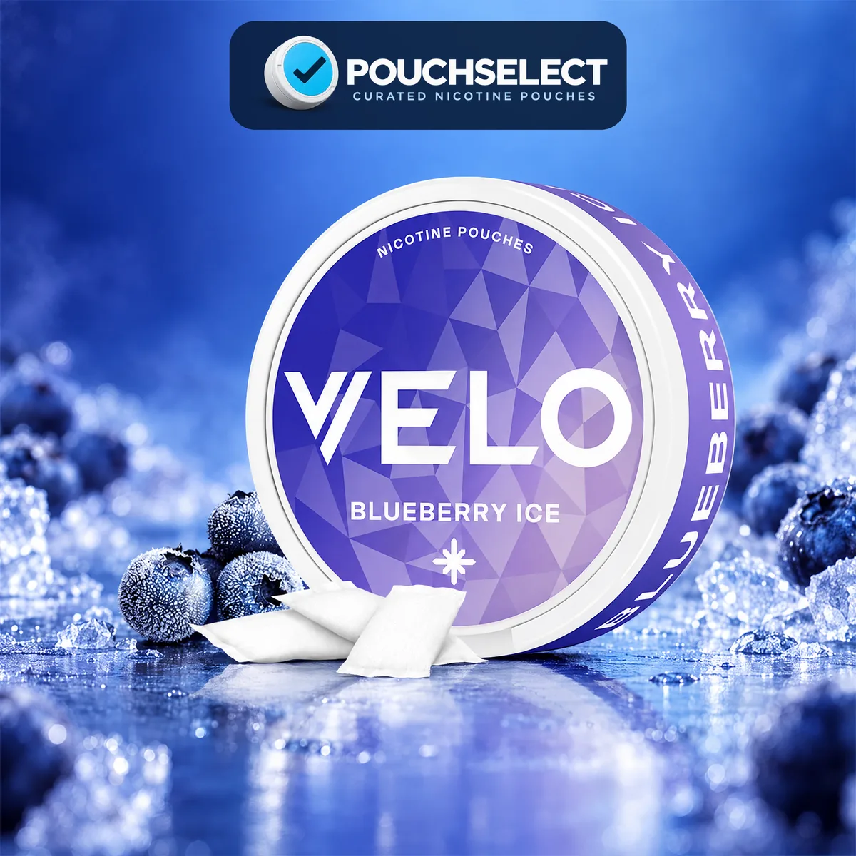 VELO Blueberry Ice Mini nicotine pouches can