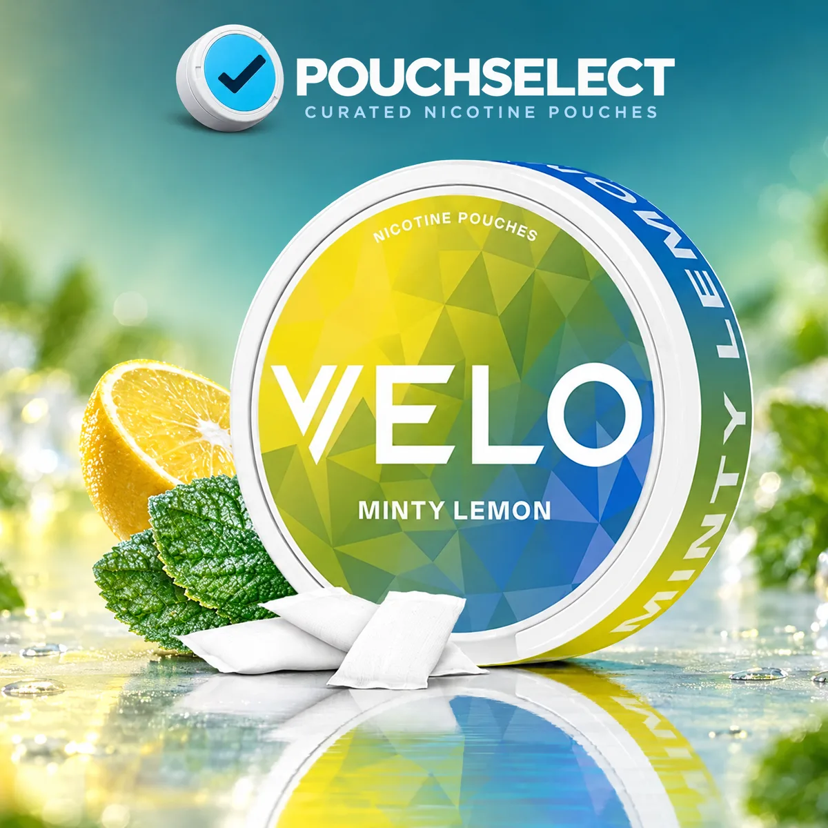 VELO Minty Lemon Mini nicotine pouches can