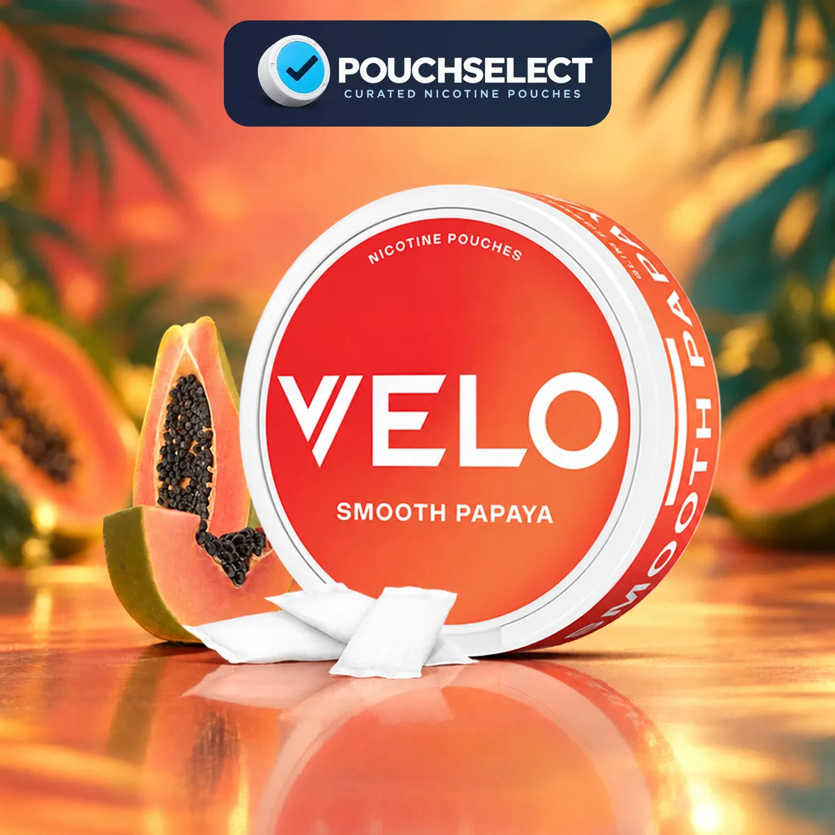 VELO Smooth Papaya Mini nicotine pouches can